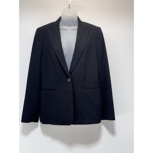 Calvin Klein Solid Black One Button Blazer Women’s Size 12 - Picture 1 of 6